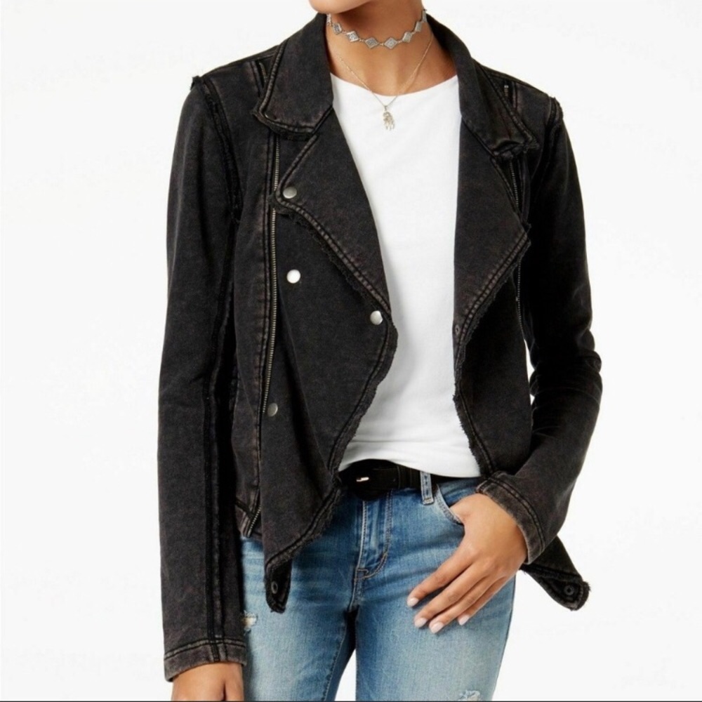 American Rag Distressed Knit Moto Jacket XS